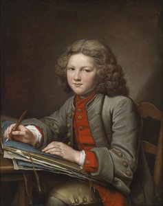 Un garçon dessinant - Nicolas Bernard Lepicie